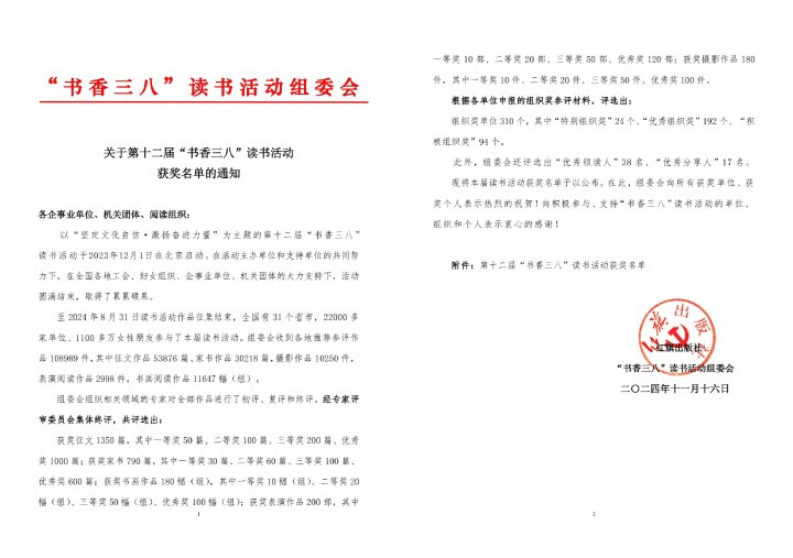 喜报｜意昂体育 | 智能运动新世代的引领者集团在全国第十二届“书香三八”读书活动中斩获多项佳绩！